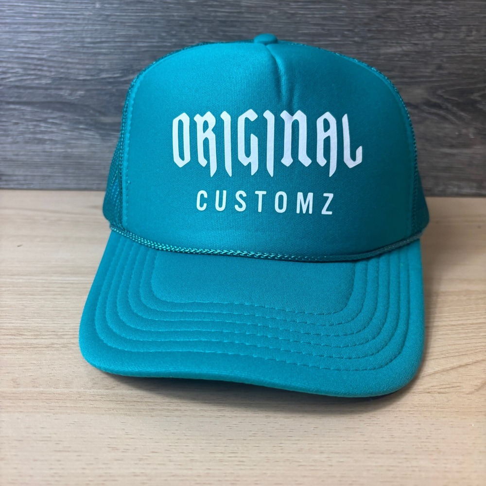 Original Customz Hat Cap Snap Back Blue Teal Trucker Adjustable